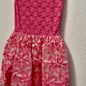 Place Fuchsia Lace and Bow Kids Dress